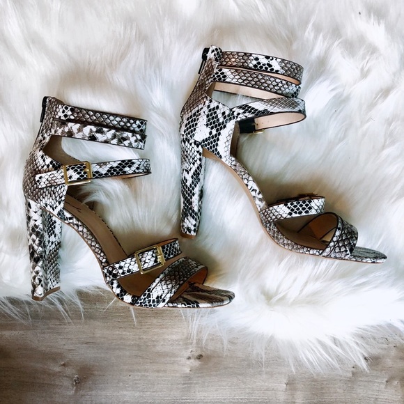 Lola Shoetique Shoes - Snake Print Strappy Heels
